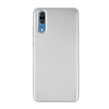 Gigapack Huawei P20 Szilikon telefonvédő (karbon minta, ezüst) tok és táska