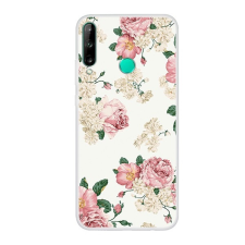 Gigapack Huawei P40 Lite E / Y7p szilikon telefonvédő (bazsarózsa minta) fehér tok és táska