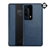 Gigapack Huawei P40 tok álló, valódi bőr (aktív Flip, oldalra nyíló, Smart View Cover) sötétkék