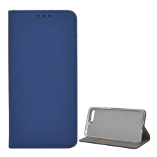 Gigapack Huawei Y6 (2018) tok álló (Flip, oldalra nyíló, rombusz minta) sötétkék tok és táska