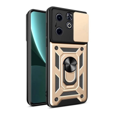 Gigapack Infinix Hot 40i (X6528) műanyag telefonvédő (ütésállóság, szilikon belső, tartógyűrű, kameravédő) arany mobiltelefon kellék