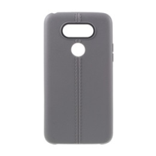 Gigapack LG G5 szilikon telefonvédő (bőr hatású, varrás minta, szürke) tok és táska