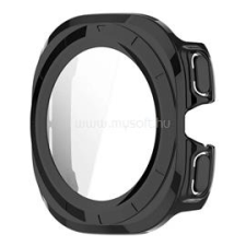 Gigapack Műanyag keret (BUMPER, ütésállóság + kijelzővédő üveg) FEKETE (GP-162669) okosóra kellék