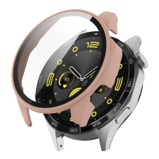 Gigapack Műanyag keret (BUMPER, ütésállóság + kijelzővédő üveg) RÓZSASZÍN Huawei Watch GT 4 46mm okosóra kellék