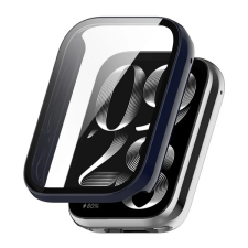 Gigapack Műanyag keret (BUMPER, ütésállóság + kijelzővédő üveg) SÖTÉTKÉK Xiaomi Smart Band 9 Pro okosóra kellék