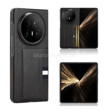 Gigapack Műanyag telefonvédő (bőr hatású hátlap, kártyatartó) FEKETE (GP-175434) tok és táska