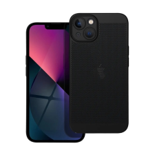 Gigapack Műanyag telefonvédő (légáteresztő, lyukacsos minta, kamera védelem) FEKETE Apple iPhone 13 tok és táska