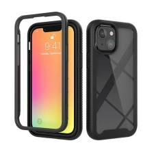 Gigapack Műanyag telefonvédő (szilikon keret, ultravékony, közepesen ütésálló, légpárnás sarok) FEKETE Apple iPhone 13 mini tok és táska