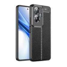 Gigapack Oppo A79 5G szilikon telefonvédő (ütésállóság, bőr hatású, varrás minta) fekete tok és táska