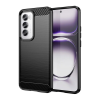 Gigapack Oppo Reno 12 Pro 5G szilikon telefonvédő (ütésállóság, légpárnás sarok, szálcsiszolt, karbon minta) fekete