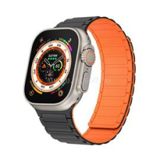 Gigapack Pótszíj (egyedi méret, kicsi, szilikon, 3D, mágneses) FEKETE/NARANCSSÁRGA (GP-163472) okosóra kellék