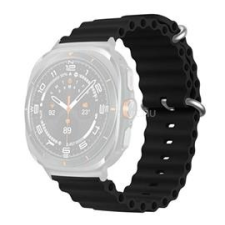 Gigapack Pótszíj (egyedi méret, szilikon, állítható, hullám) FEKETE (GP-163491) okosóra kellék