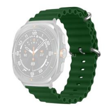 Gigapack Pótszíj (egyedi méret, szilikon, állítható, hullám) SÖTÉTZÖLD (GP-163496) okosóra kellék