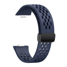Gigapack Pótszíj (egyedi méret, szilikon, lyukacsos, légáteresztő) SÖTÉTKÉK Huawei Watch Fit 3 okosóra kellék