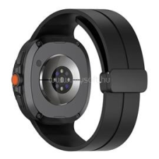 Gigapack Pótszíj (egyedi méret, szilikon, pillangó csat) FEKETE (GP-173928) okosóra kellék