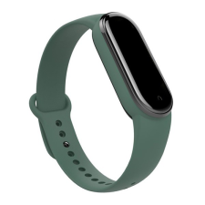 Gigapack Pótszíj (szilikon, állítható, 15 mm, speciális) SÖTÉTZÖLD [Xiaomi Mi Band 6 ] (5996457978809) okosóra kellék
