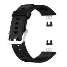 Gigapack Pótszíj (szilikon, állítható, 20 mm) FEKETE [Huawei Watch Fit] (5996591084190) okosóra kellék