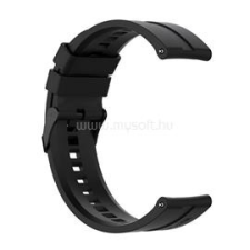 Gigapack Pótszíj (univerzális, 22mm, szilikon, fekete csat) FEKETE (GP-141523) okosóra kellék