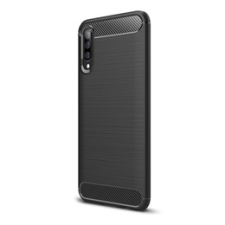 Gigapack Samsung Galaxy A50s Szilikon telefonvédő (légpárnás sarok, szálcsiszolt, karbon minta, fekete) tok és táska