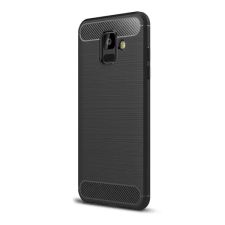 Gigapack Samsung Galaxy A6 (2018) Szálcsiszolt Szilikon Tok - Fekete tok és táska