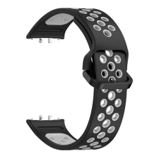 Gigapack Samsung Galaxy Fit 3 pótszíj (egyedi méret, szilikon, lyukacsos, légáteresztő) fekete/sötétszürke okosóra kellék