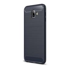 Gigapack Samsung Galaxy J6+ Szilikon telefonvédő (légpárnás sarok, szálcsiszolt, karbon minta, sötétkék) tok és táska