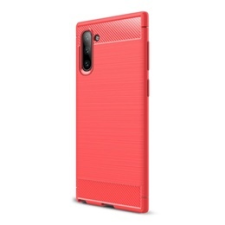 Gigapack Samsung Galaxy Note 10 Szilikon telefonvédő (légpárnás sarok, szálcsiszolt, karbon minta, piros) tok és táska
