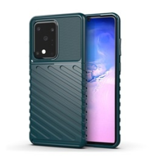 Gigapack Samsung Galaxy S20 Ultra Szilikon telefonvédő (csíkos, dombor minta, sötétzöld) tok és táska