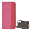 Gigapack Samsung Galaxy S21 Plus (SM-G996) tok álló (Flip, oldalra nyíló, textil minta) rózsaszín
