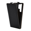 Gigapack Samsung Galaxy S23 Ultra (SM-S918) tok álló, bőr hatású (flip, lefelé nyíló, szilikon tartó) fekete