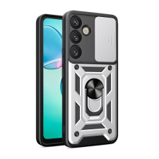 Gigapack Samsung Galaxy S25 (SM-S931) defender szilikon telefonvédő (ütésállóság, tartógyűrű, kameravédő) ezüst tok és táska