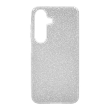 Gigapack Samsung Galaxy S25 (SM-S931) szilikon telefonvédő (műanyag belső, csillogó hátlap) ezüst tok és táska