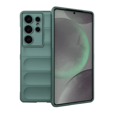 Gigapack Samsung Galaxy S25 Ultra (SM-S938) szilikon telefonvédő (ütésállóság, kameravédő, 3d) sötétzöld tok és táska