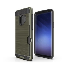 Gigapack Samsung Galaxy S9 műanyag telefonvédő (közepesen ütésálló, szálcsiszolt minta, sötétzöld) tok és táska