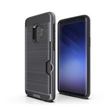 Gigapack Samsung Galaxy S9 műanyag telefonvédő (közepesen ütésálló, szálcsiszolt minta, szürke) tok és táska