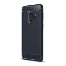 Gigapack Samsung Galaxy S9 Szálcsiszolt Szilikon Tok - Sötétkék tok és táska