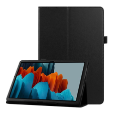 Gigapack Samsung Tab S7 Plus WIFI 5G Flip tok álló, bőr hatású FEKETE tablet tok