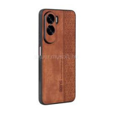 Gigapack Szilikon telefonvédő (bőr hatású hátlap, 3D rombusz, prémium) BARNA (GP-147947) tok és táska