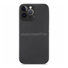 Gigapack Szilikon telefonvédő (bőr hatású, kameravédő, karbon minta) FEKETE (GP-111537) tok és táska