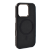 Gigapack Szilikon telefonvédő (ECO bőr hatású hátlap, karcolásmentesítő belső, fém kameravédő, MagSafe, prémium) FEKETE Apple iPhone 16 Pro