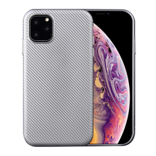 Gigapack Szilikon telefonvédő (karbon minta) EZÜST [Apple iPhone 11 Pro] (5996457903276) tok és táska