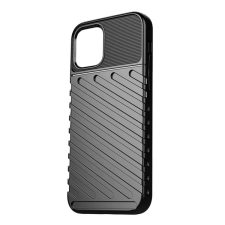 Gigapack Szilikon telefonvédő (közepesen ütésálló, csíkos, dombor minta) FEKETE Apple iPhone 15 tok és táska