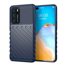 Gigapack Szilikon telefonvédő (közepesen ütésálló, csíkos, dombor minta) SÖTÉTKÉK [Huawei P40] (5996457971596) tok és táska