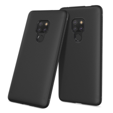Gigapack Szilikon telefonvédő (közepesen ütésálló, csíkos minta) FEKETE Huawei Mate 20 tok és táska