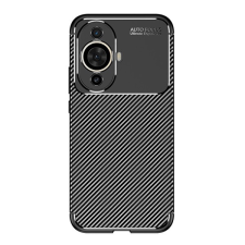 Gigapack Szilikon telefonvédő (közepesen ütésálló, légpárnás sarok, karbon minta) FEKETE Huawei Nova 11 tok és táska