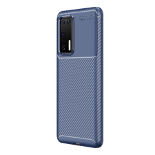 Gigapack Szilikon telefonvédő (közepesen ütésálló, légpárnás sarok, karbon minta) SÖTÉTKÉK [Huawei P40] (5996457945870) tok és táska