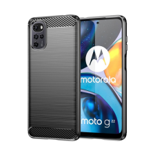 Gigapack Szilikon telefonvédő (közepesen ütésálló, légpárnás sarok, szálcsiszolt, karbon minta) FEKETE Motorola Moto E32 (XT2227), Motorola Moto E32s (XT2229), Motorola Moto G22 (XT2231) tok és táska