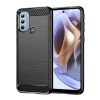 Gigapack Szilikon telefonvédő (közepesen ütésálló, légpárnás sarok, szálcsiszolt, karbon minta) FEKETE Motorola Moto G31 (XT2173), Motorola Moto G41 (XT2167)