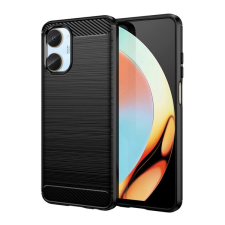 Gigapack Szilikon telefonvédő (közepesen ütésálló, légpárnás sarok, szálcsiszolt, karbon minta) FEKETE Realme 10 tok és táska