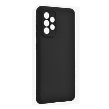 Gigapack Szilikon telefonvédő (matt, mikrofiber plüss karcolásmentesítő belső, prémium) FEKETE [Samsung Galaxy A52s 5G (SM-A528)] tok és táska